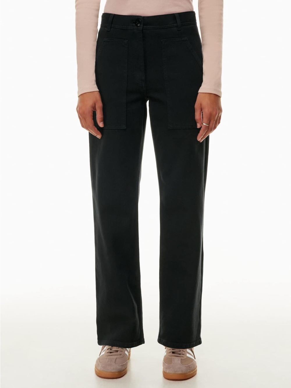 Aritiza Wilfred Modern Utility Pants Size 6 Medium Black Cotton